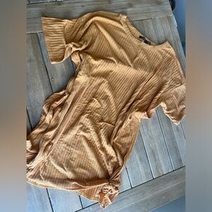 Boohoo Womens Size US 18 Mustard/orange Oversized Crew Neck T-Shirt Dress